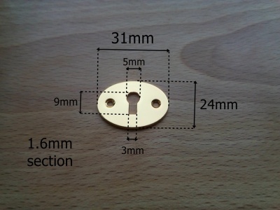 Large Oval Box Escutcheon - gold finish